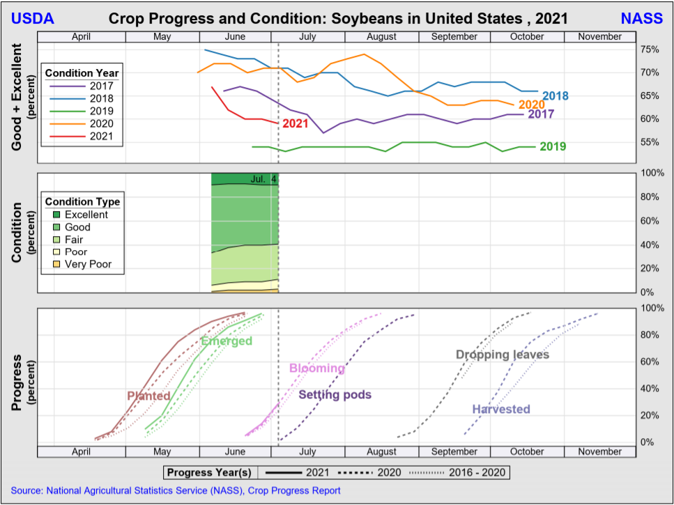 Soy crop condition July 6, 2021