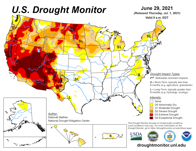 US Drought Monitor June 29