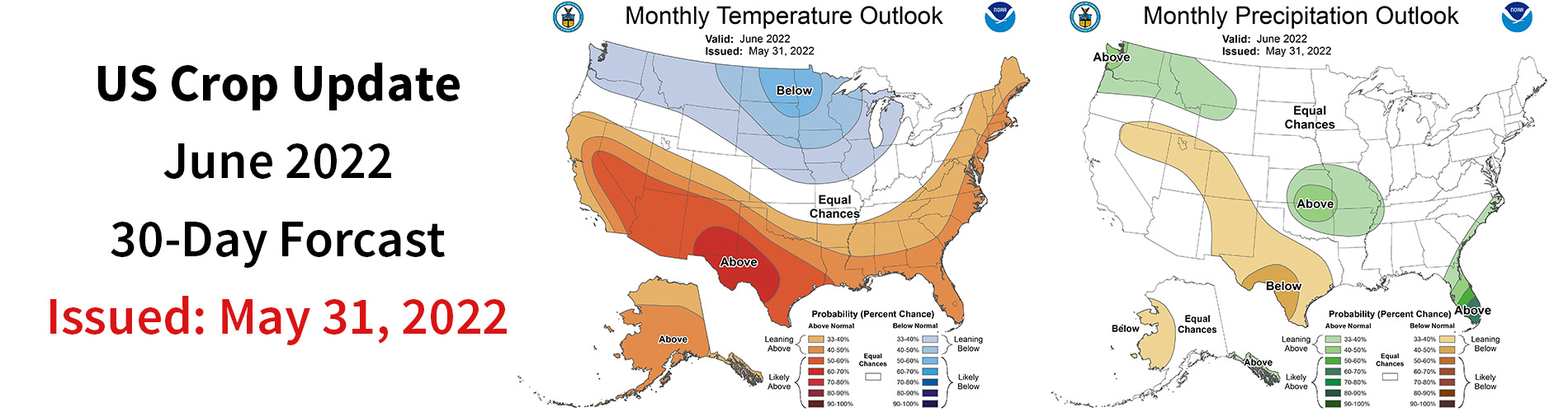 Monthly temperature and precipitation outlook for June