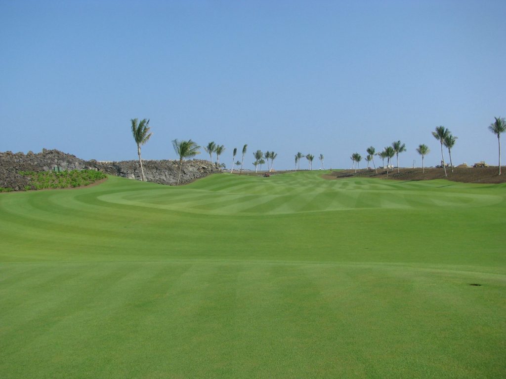 Arid regions present unique challenges for turf irrigation water management. This golf course in Hawaii uses water from a high-salinity source, so reverse osmosis is used to remove salts to avoid issues with turf performance.