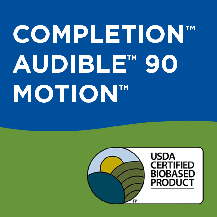 Exactos USDA Certified Biobased Products are COMPLETION, AUDIBLE 90, and MOTION