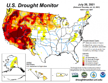 Drought monitor July 20, 21