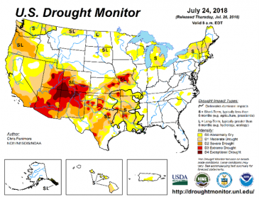 Drought monitor July 24, 2017