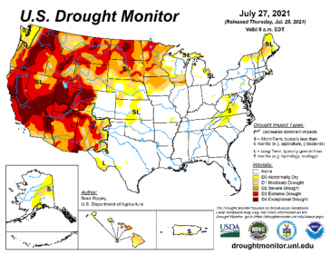 Drought monitor July 27, 21